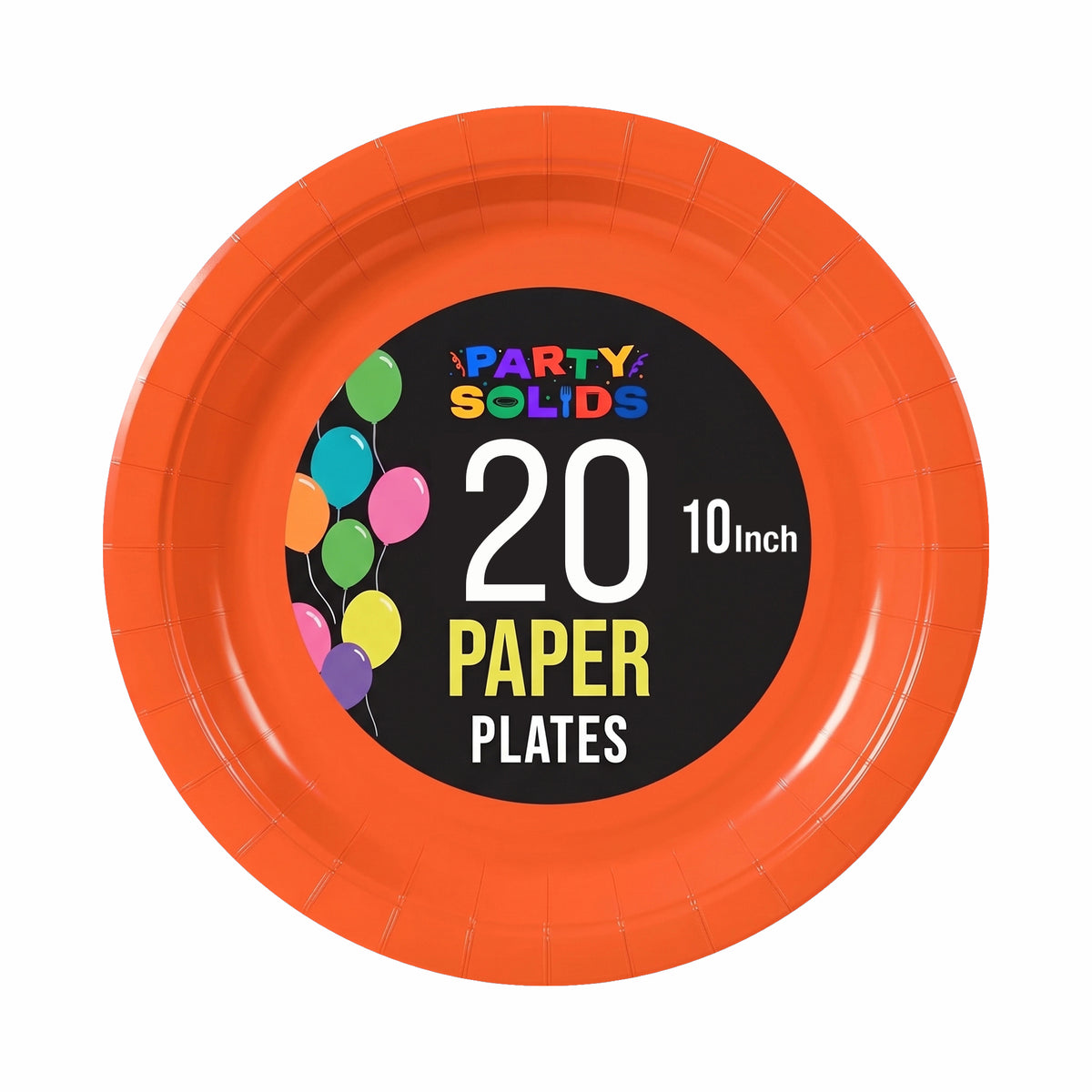 10 In. Orange Paper Plates - 20 Ct.