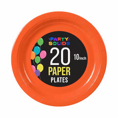 10 In. Orange Paper Plates - 20 Ct.