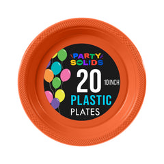 10 in. Orange Plastic Plates | 20 Ct.