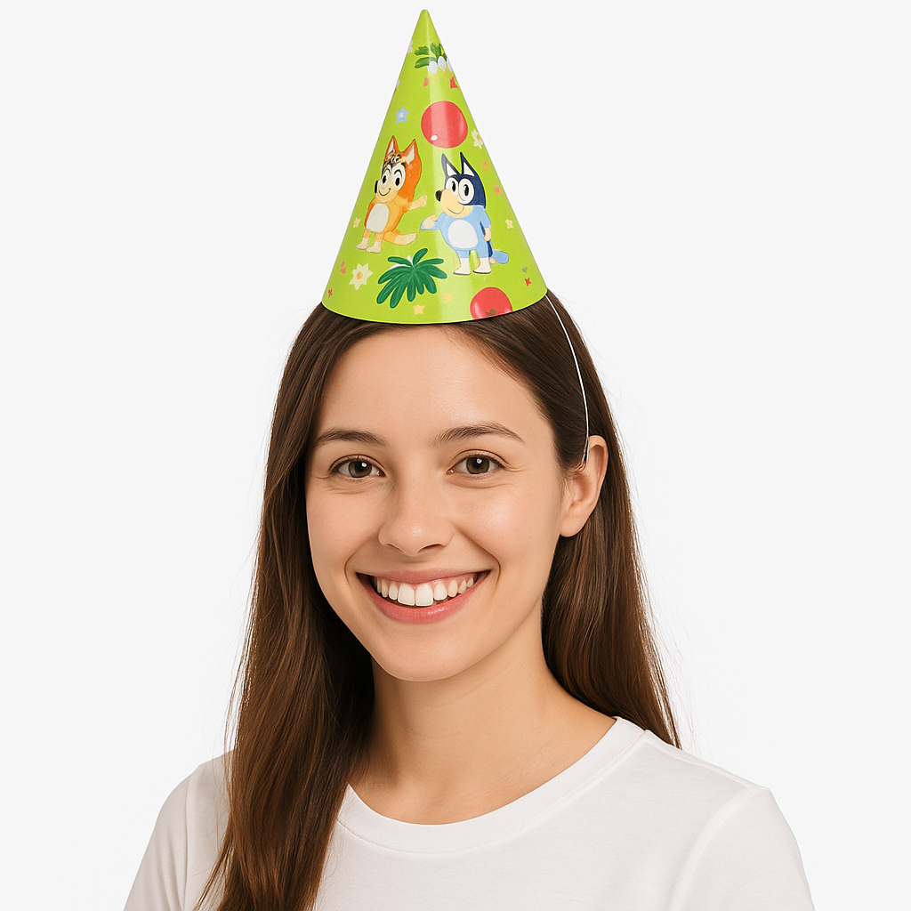 Bluey Party Hats - Pack of 8