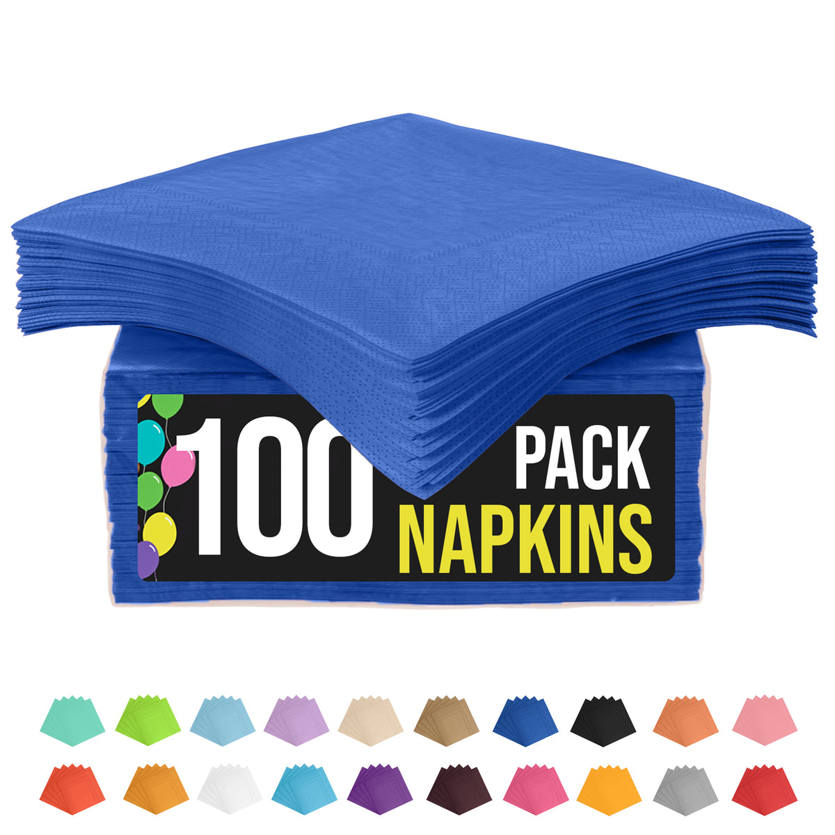 Dark Blue Beverage Napkins | 100 Count