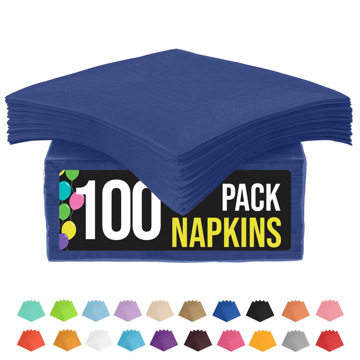 Navy Beverage Napkins | 100 Count