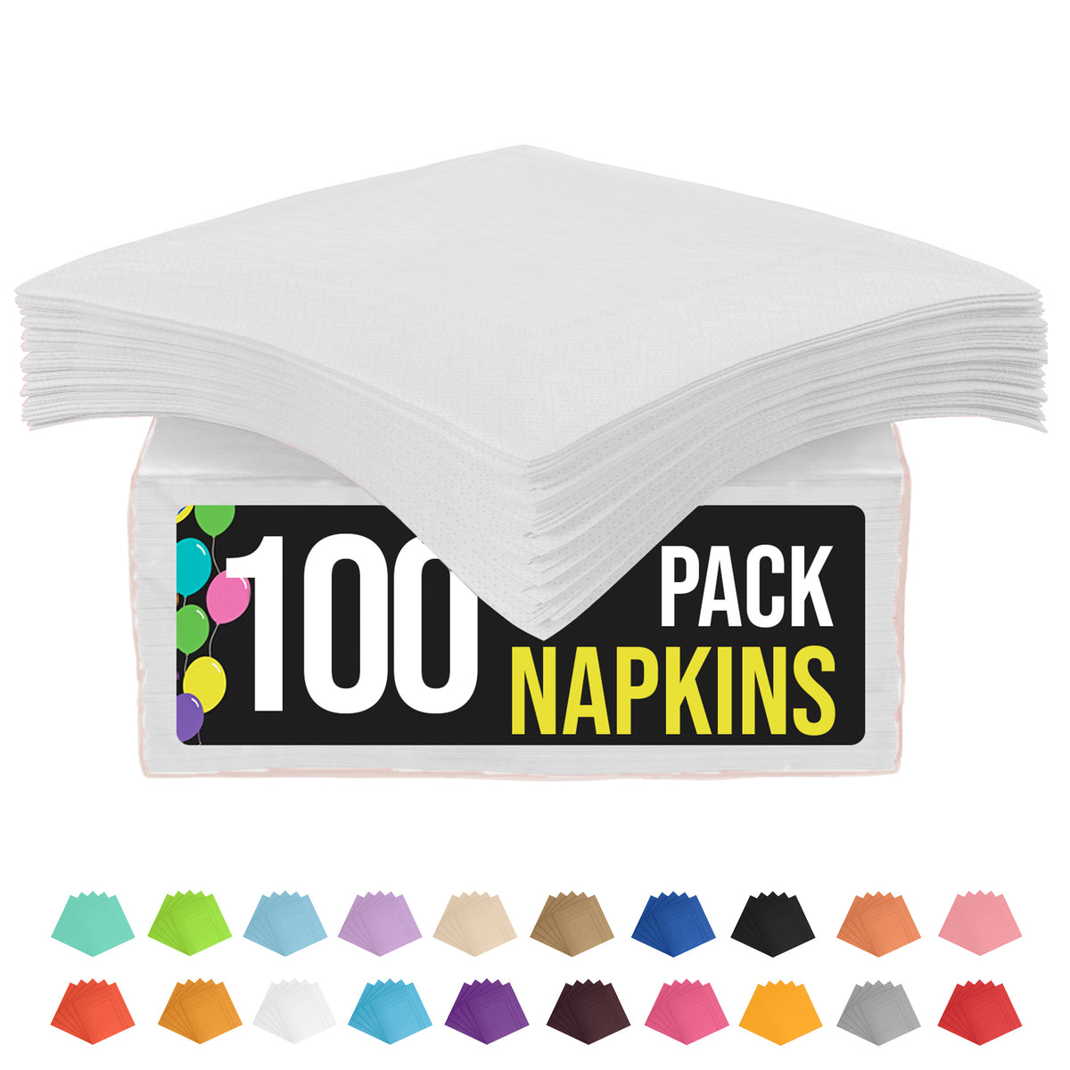 White Beverage Napkins | 100 Count