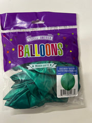 10ct, 12" Hunter Green Pearlized Latex Balloon