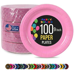 9 in. Pink Paper Plates | 100 Count