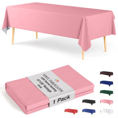 Pink Flannel Backed Plastic Table Cover  | 54 in. x 108 in.