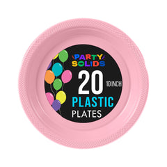 10 In. Pink Plastic Plates - 20 Ct.