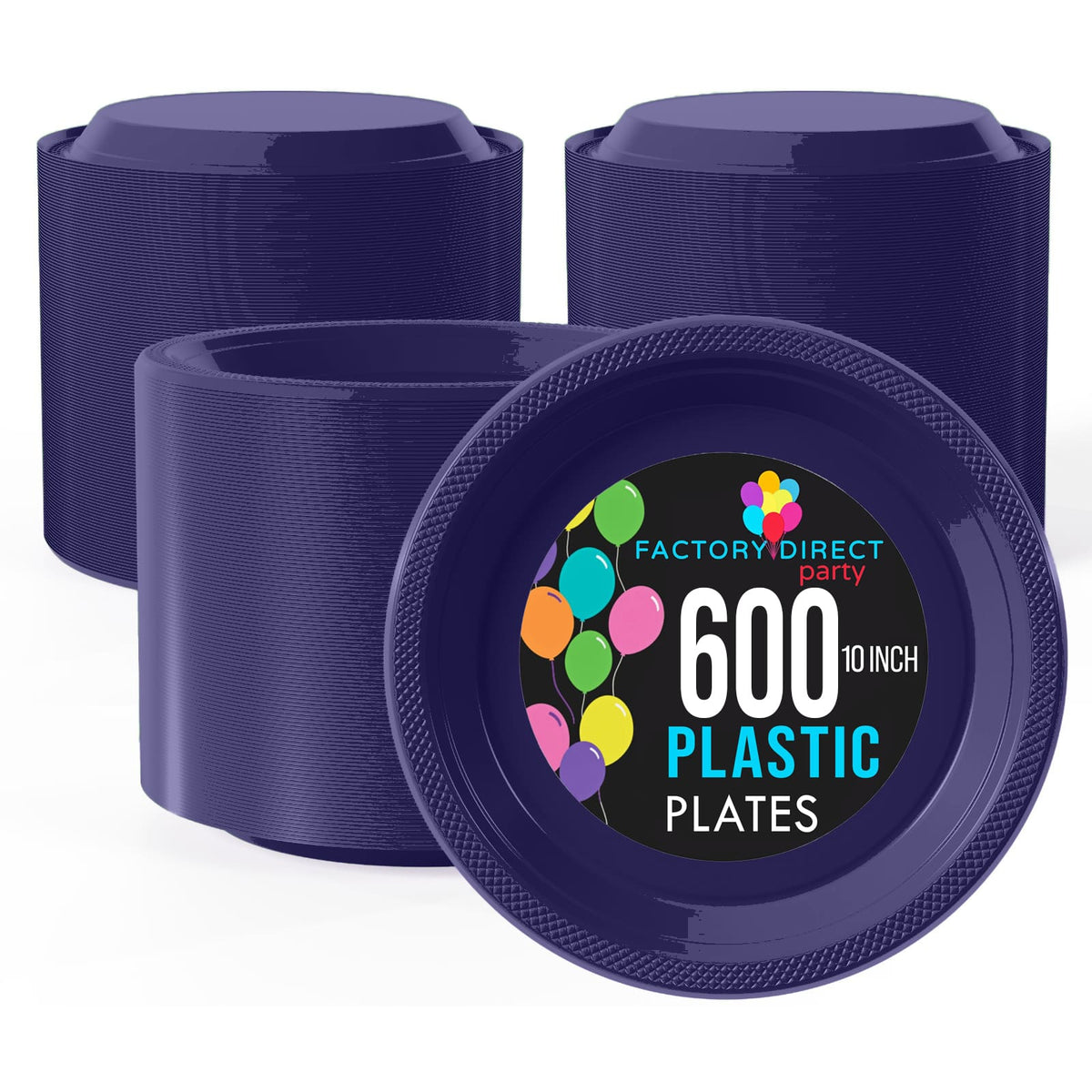 10 In. Navy Plastic Plates | Case of 600