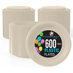 7 In. Ivory Plastic Plates | Case of 600