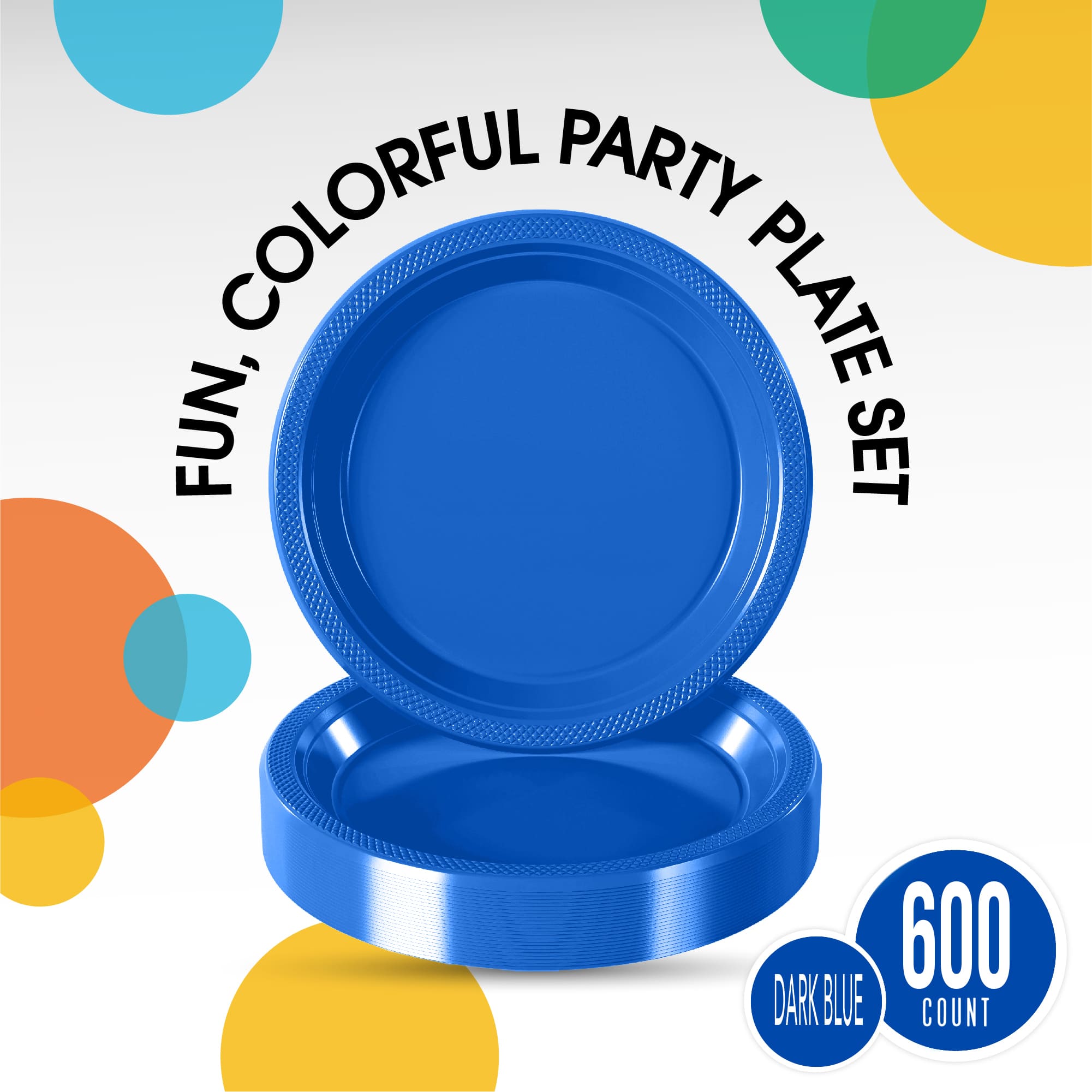 7 In. Dark Blue Plastic Plates | Case of 600