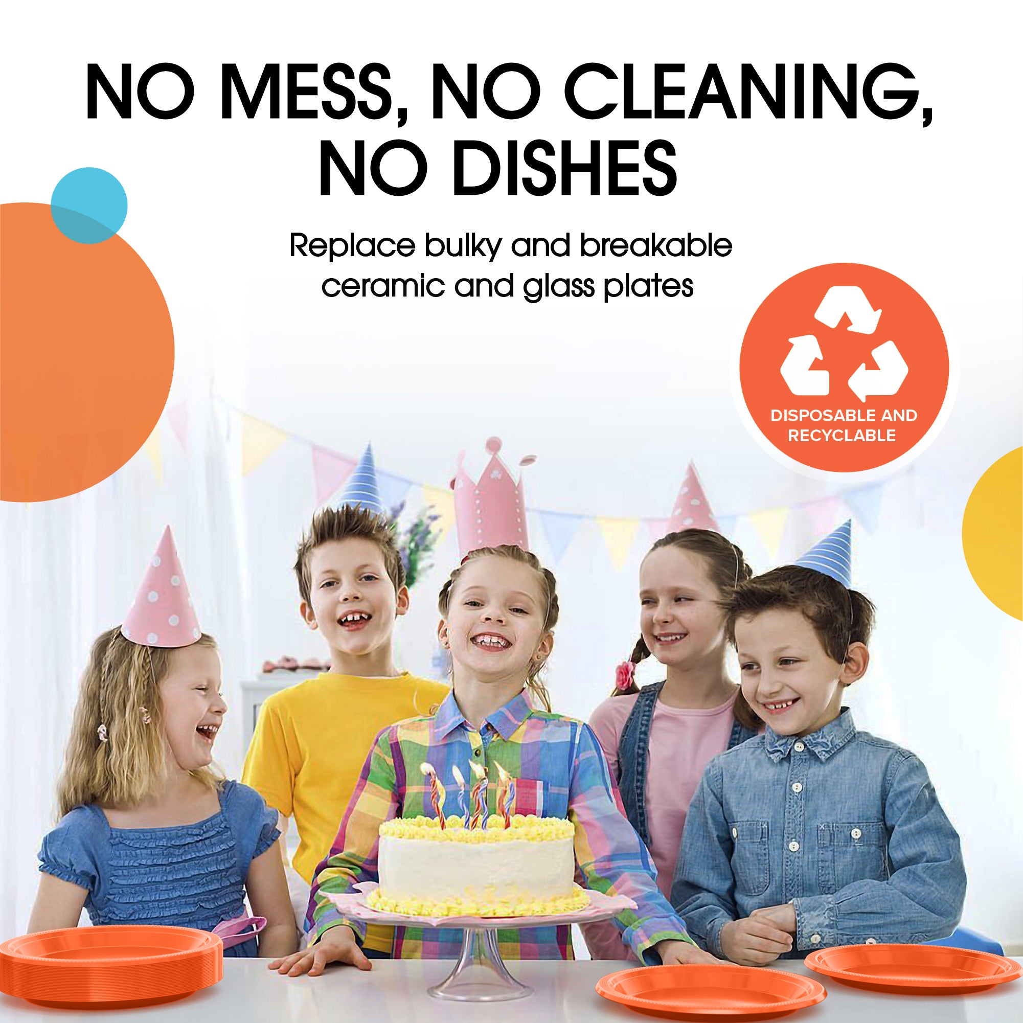 7 in. Orange Plastic Plates | Case of 600