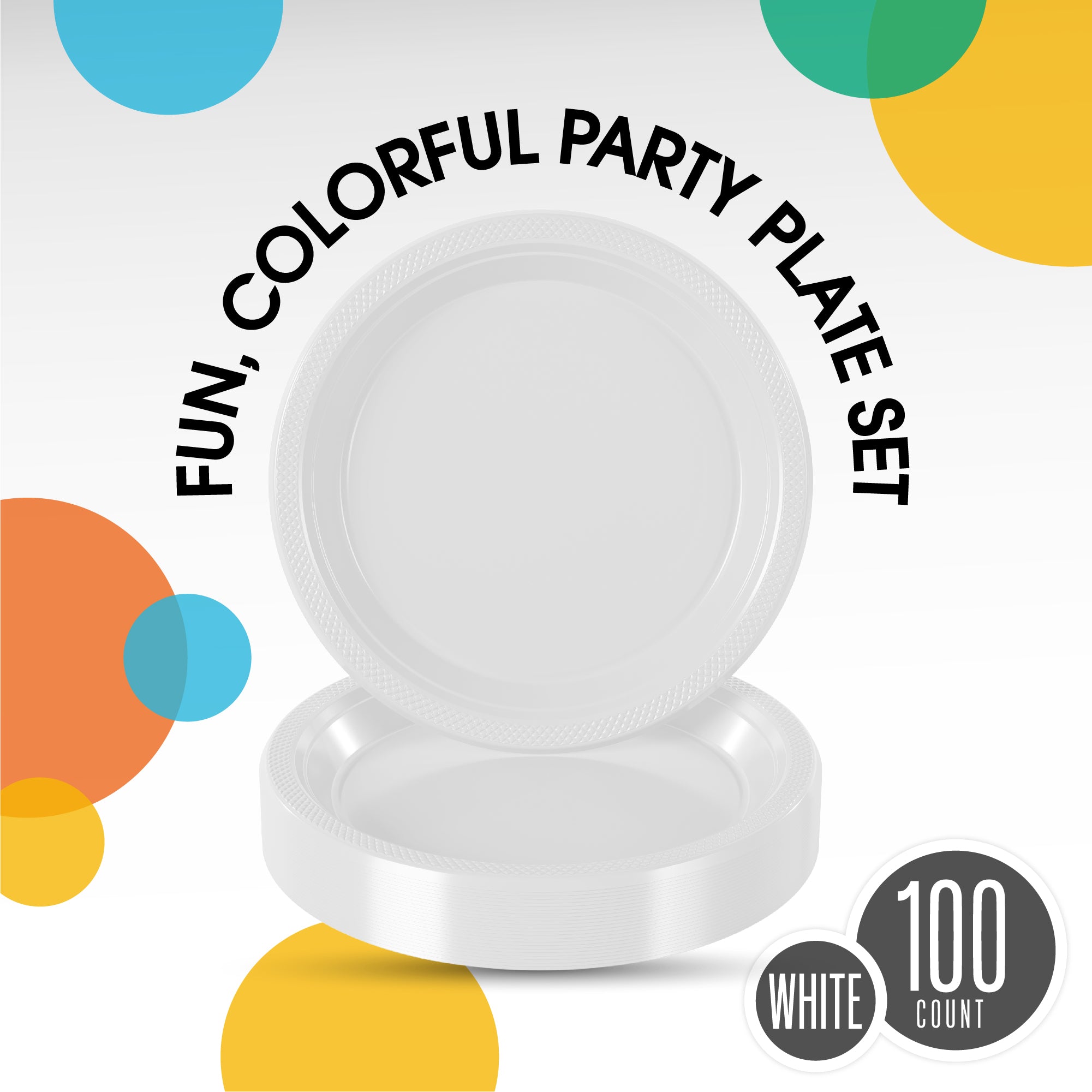 7 in. White Plastic Plates | 100 Count