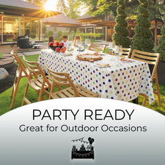 Multi Colored Polka Dot Plastic Table Covers | 12 Pack | 54 in. x 108 in.