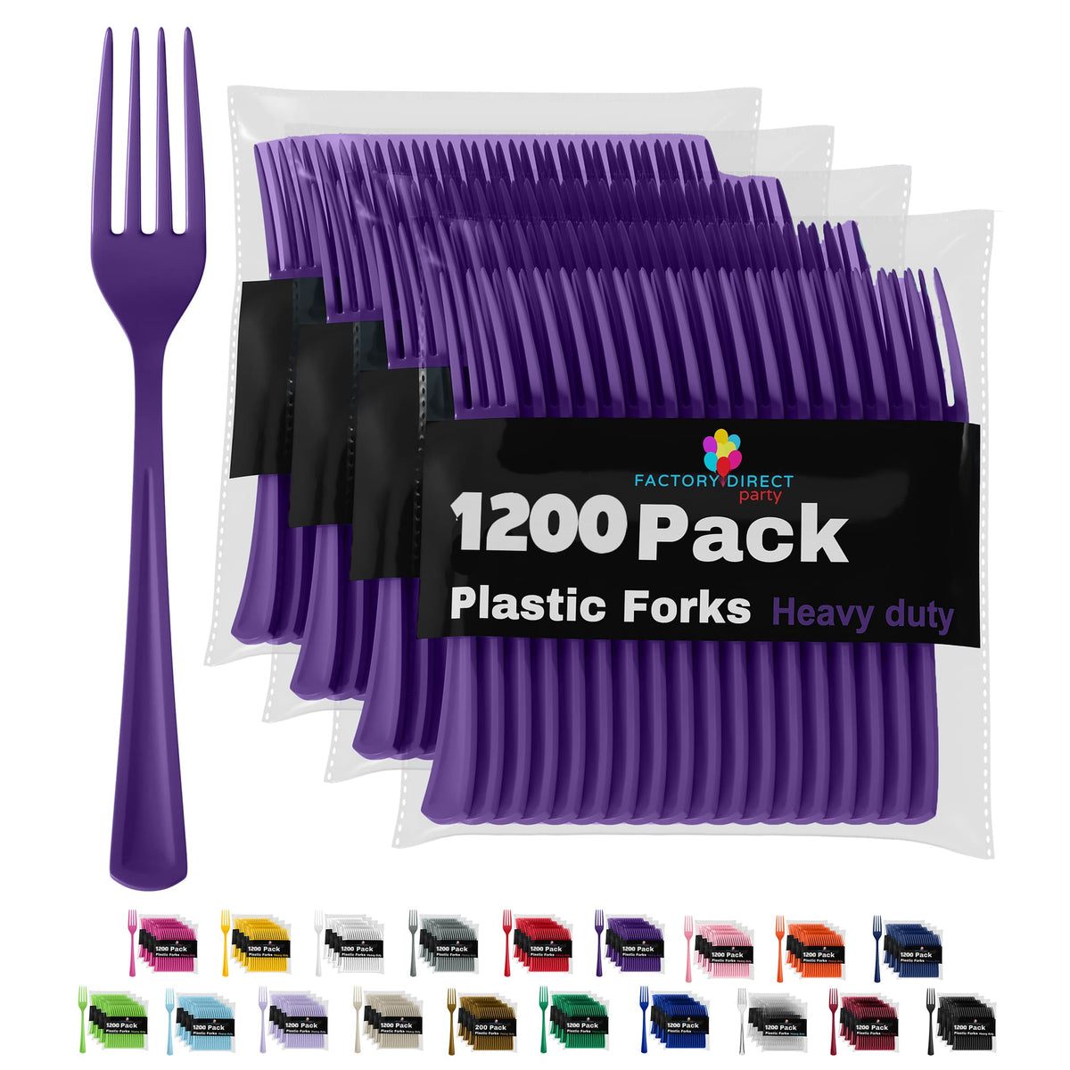 Heavy Duty Purple Plastic Forks | Case of 1200