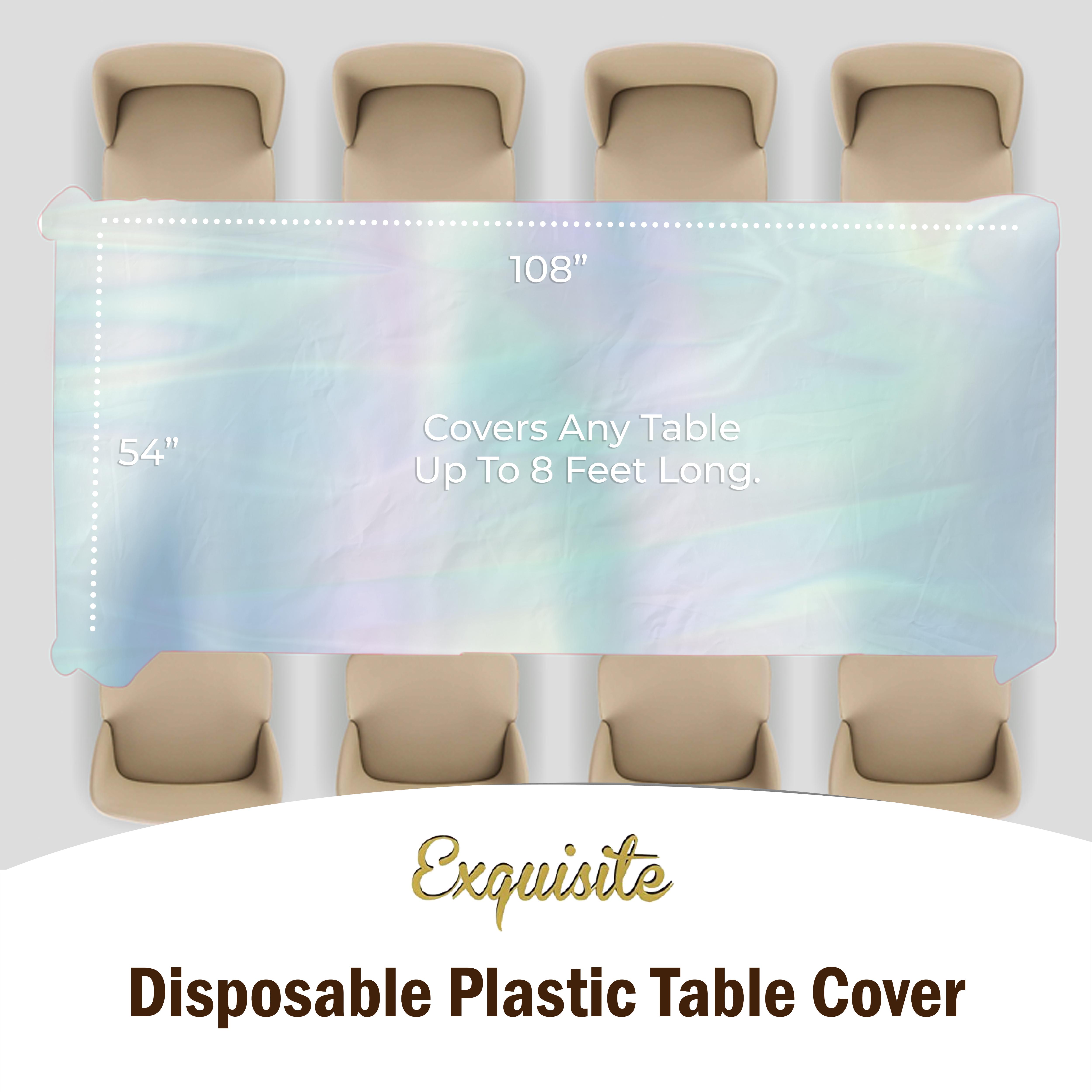 Iridescent Plastic Table Covers | 6 Count