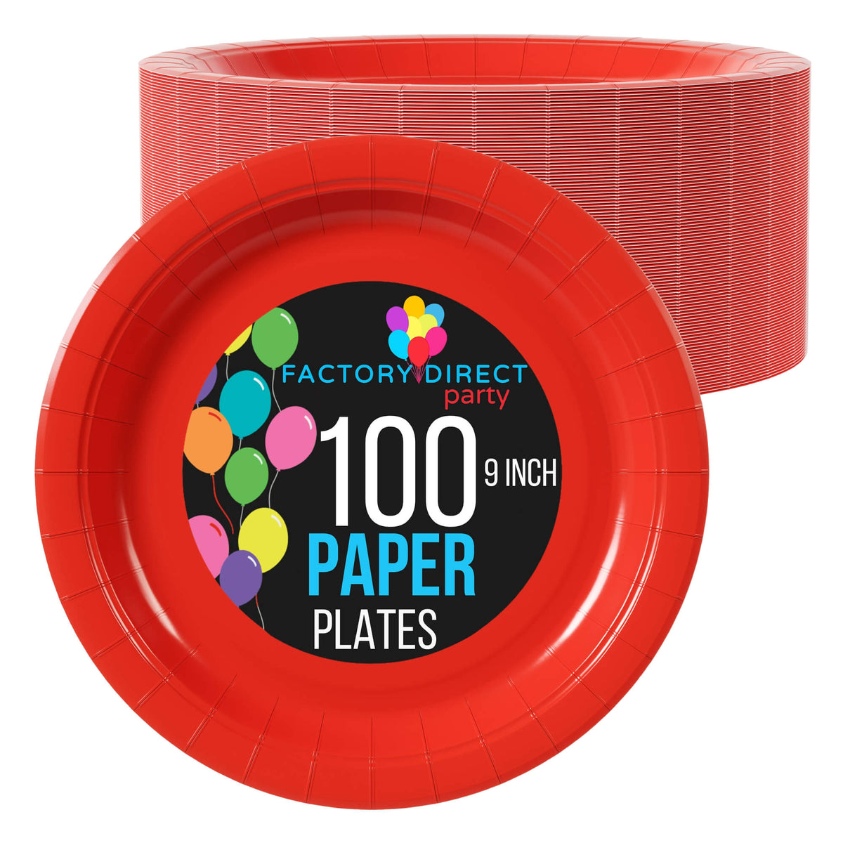 Little Gym - 9 In. Red Paper Plates - 100 Ct.