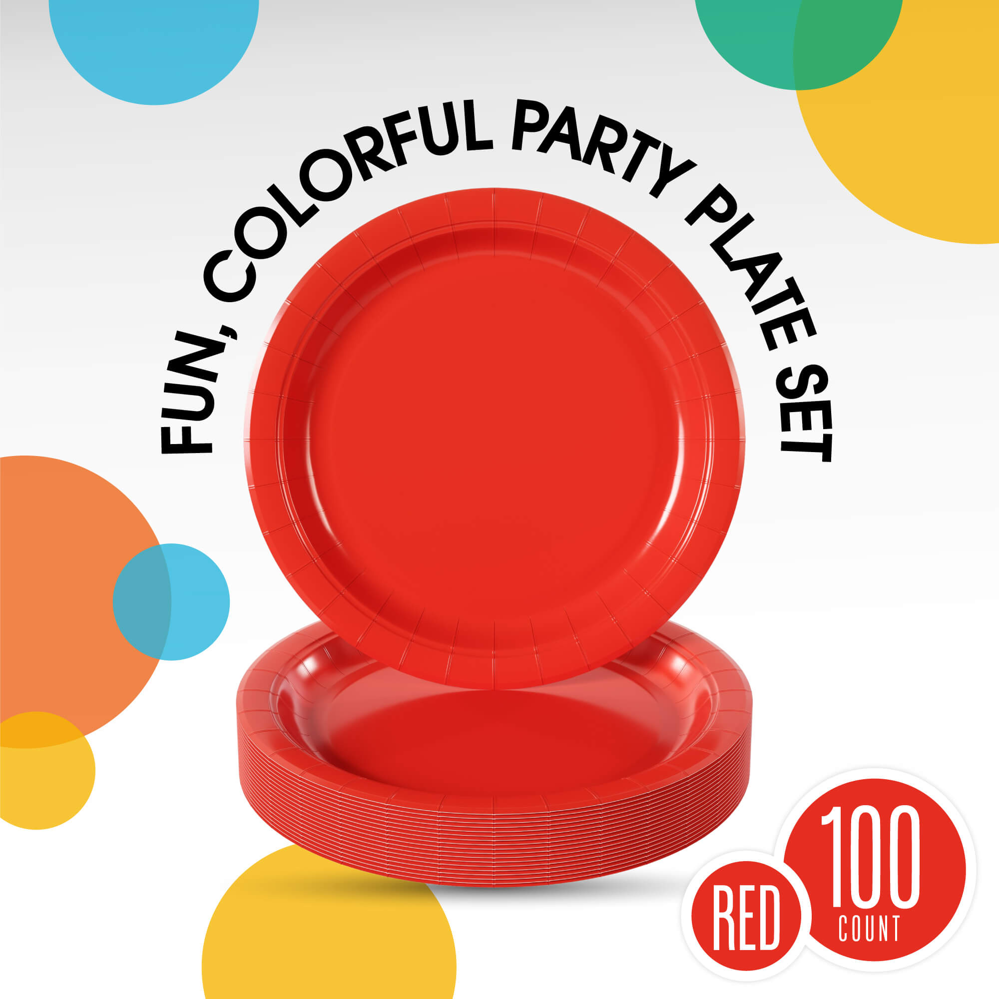 Little Gym - 9 In. Red Paper Plates - 100 Ct.