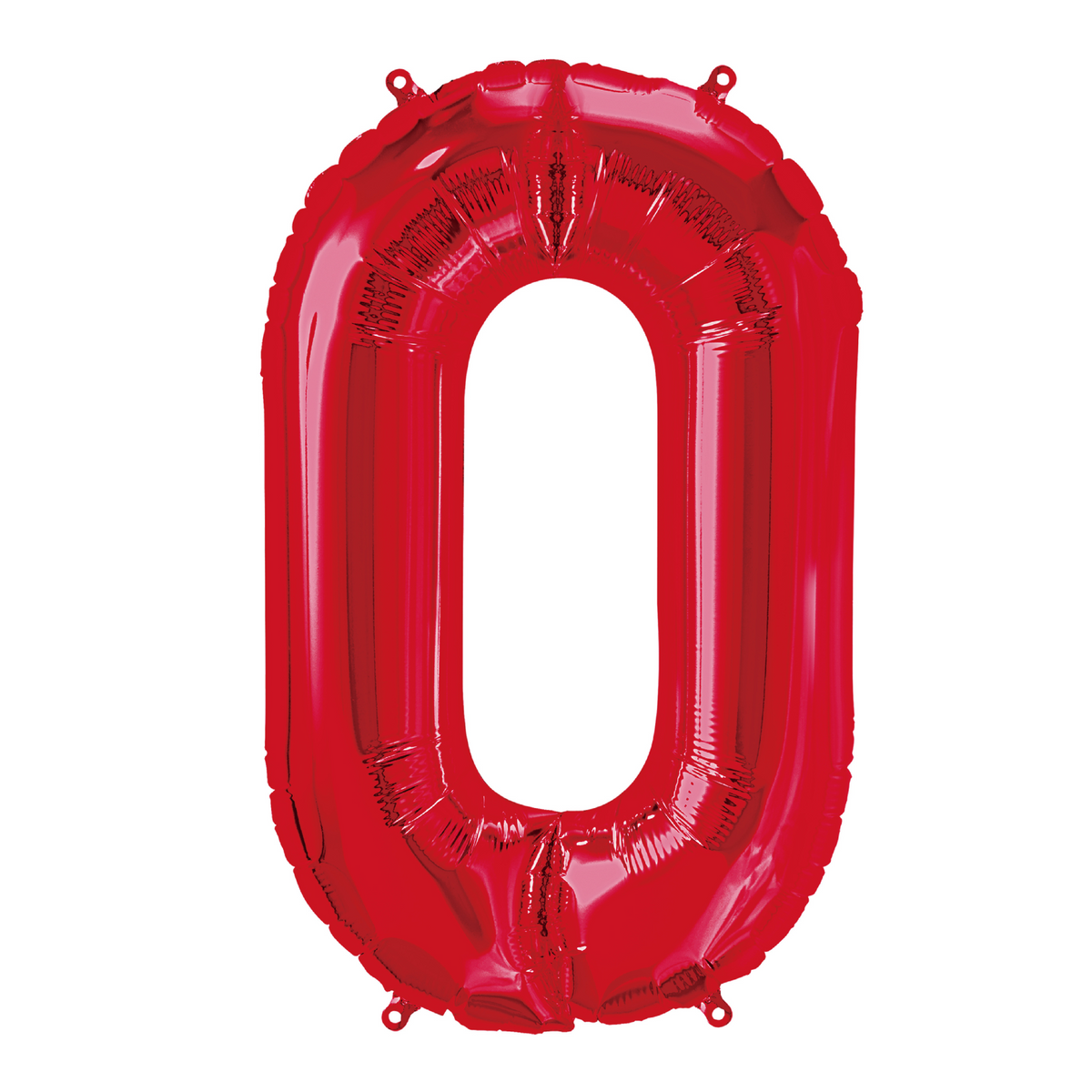 34" Red Number 0 Balloon