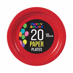 10 In. Red Paper Plates - 20 Ct.