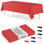Red Flannel Backed Plastic Table Cover  | 54 in. x 108 in.