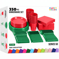 350 Pcs Holiday Disposable Tableware Set
