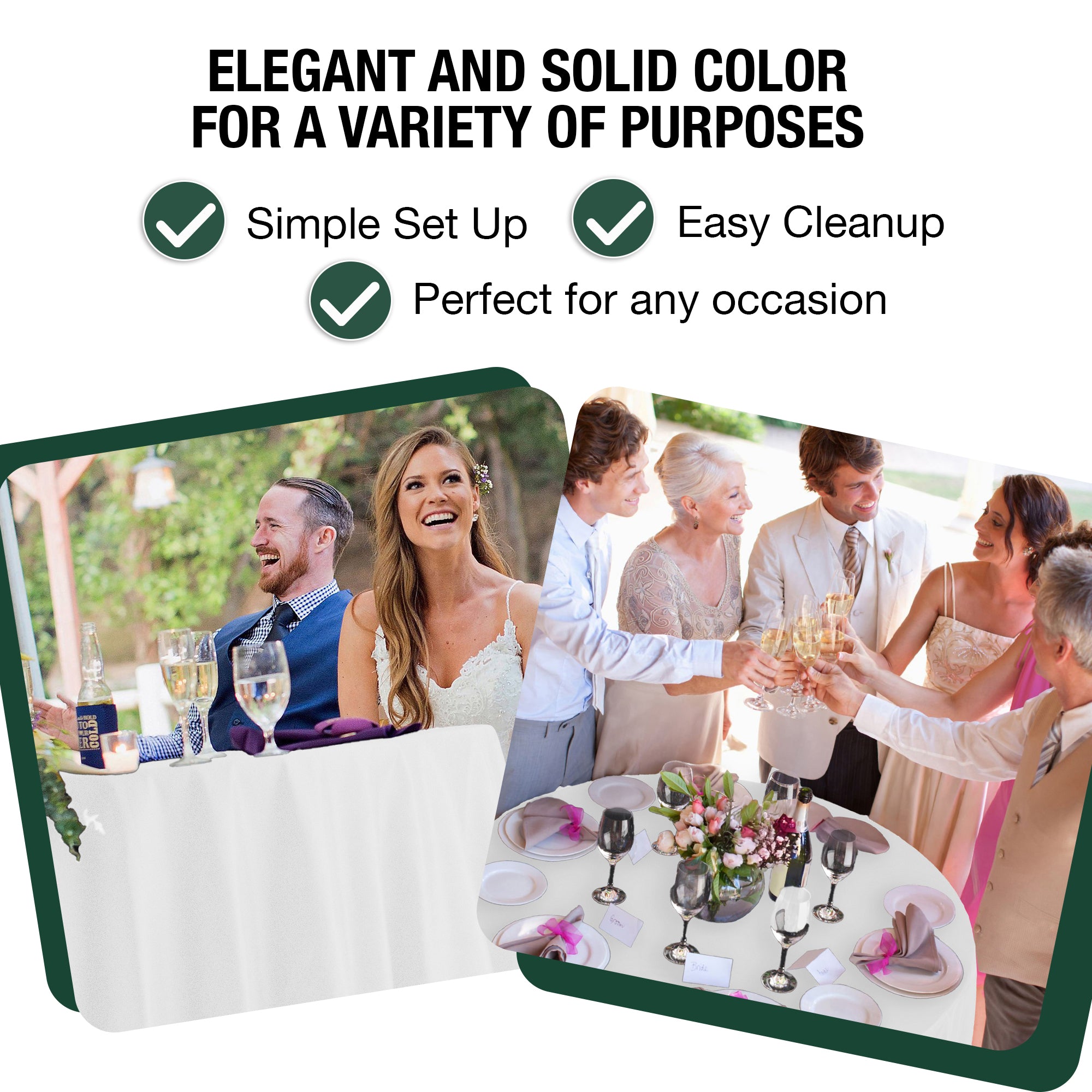 120 in. Premium Round White Plastic Table Covers | 6 Count