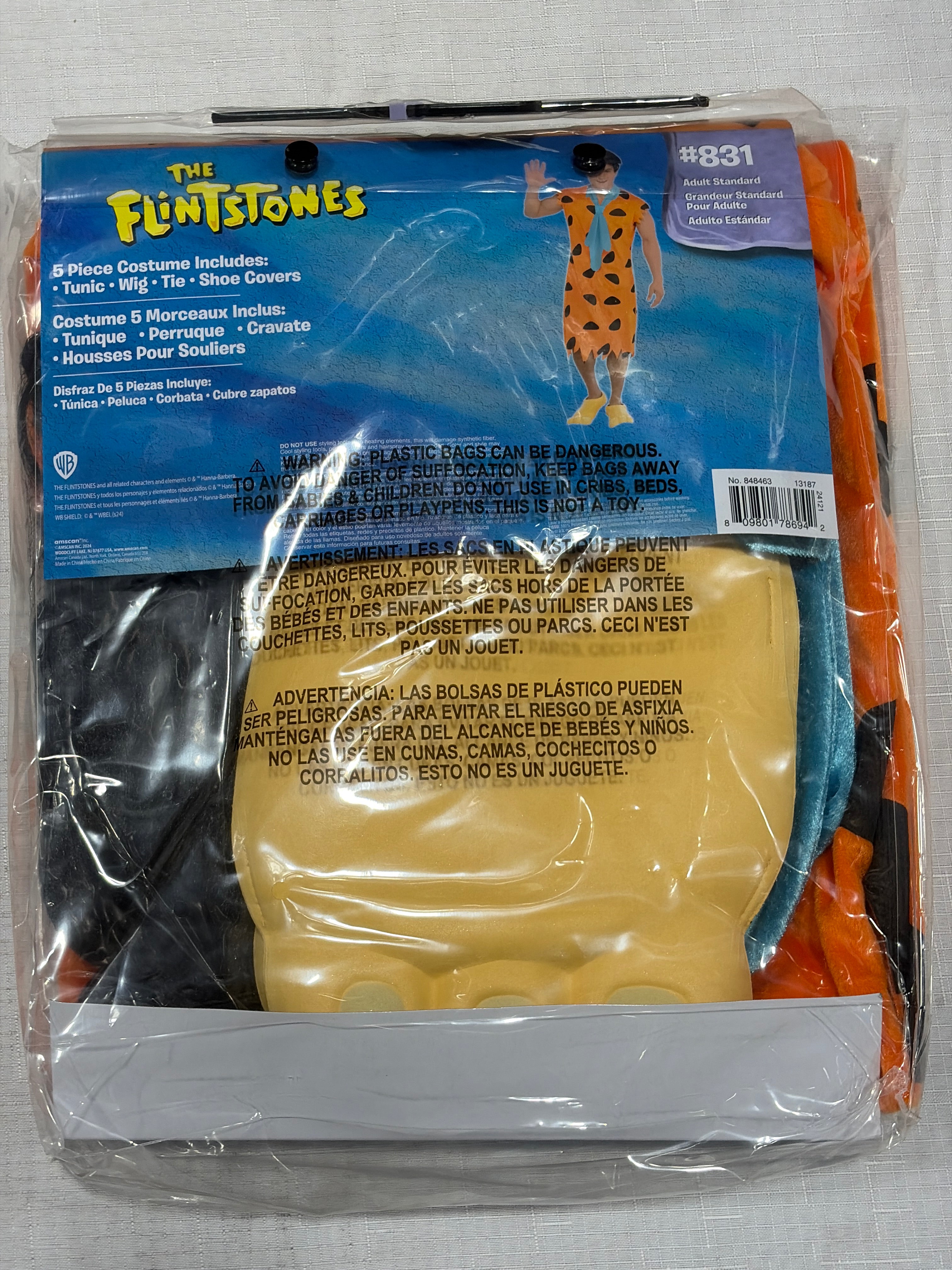 Fred Flintstone Halloween Costume - Adult One Size (Up to Size 44)