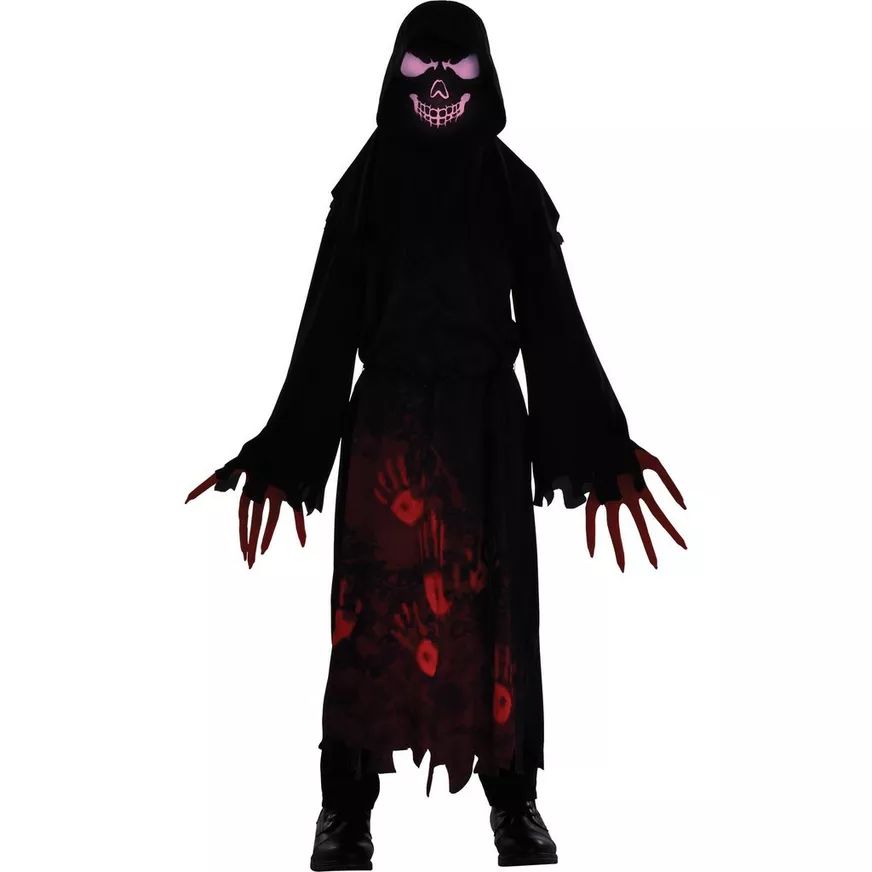 Kids' Hooded Horror Skeleton Halloween Costume - Child S (4-6)