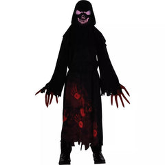 Hooded Horror Skeleton Halloween Costume for Boys - Child M (8-10)