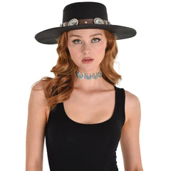 Modern Western Faux Turquoise Halloween Choker Necklace