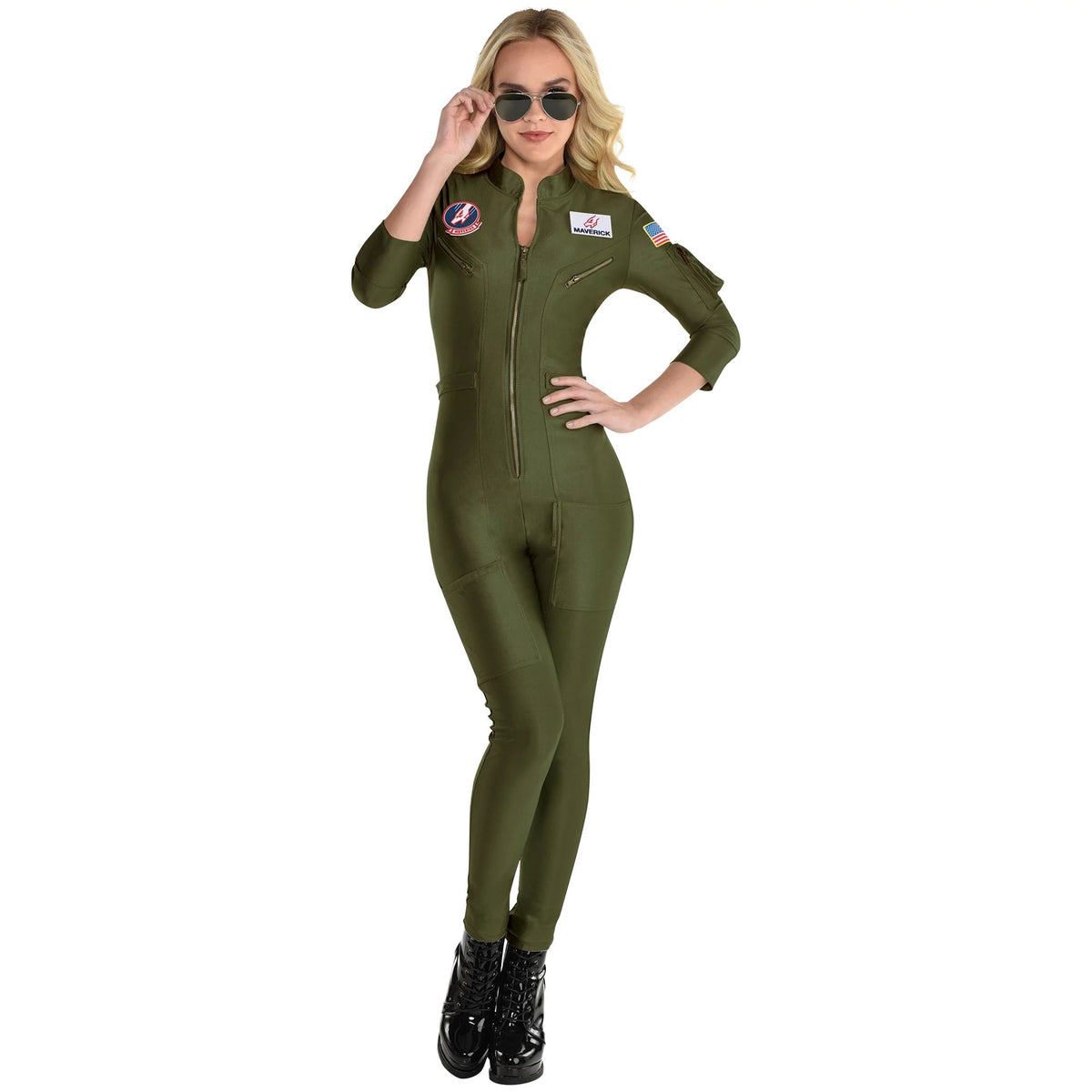 Women's Top Gun: Maverick Flight Suit Halloween Costume - Adult M (6-8)