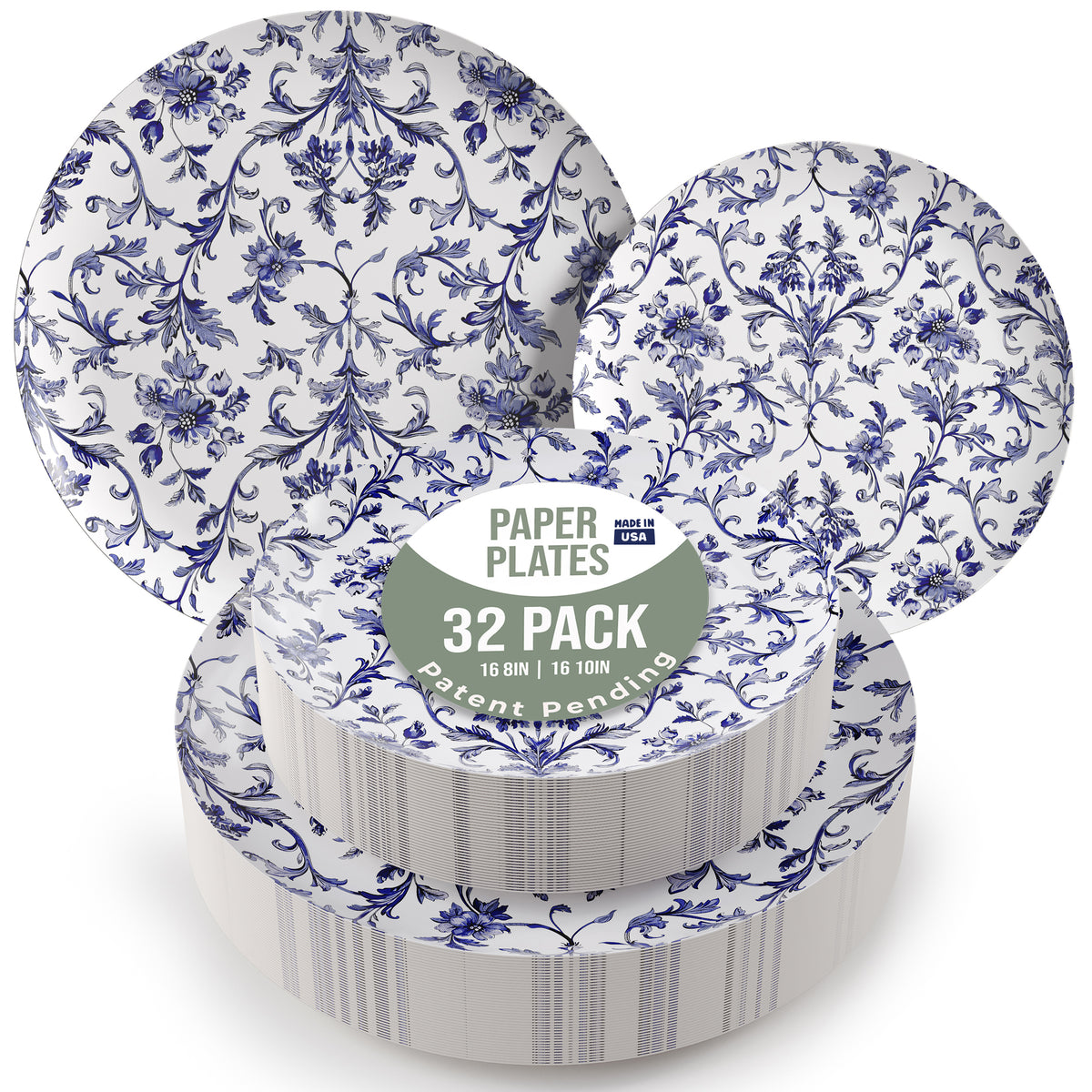 Earthtrends Chantilly Design Plates Combo Set 16/16.