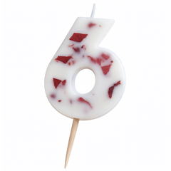 Ginger Ray Pressed Petal Number 6 Birthday Candle