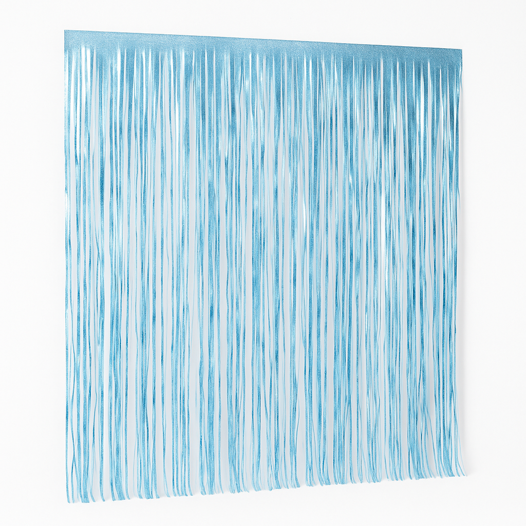 Glittering Blue Tinsel Door Curtain Backdrop