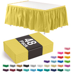 Light Yellow Plastic Table Skirt | 168 in. x 29 in. | Case of 48