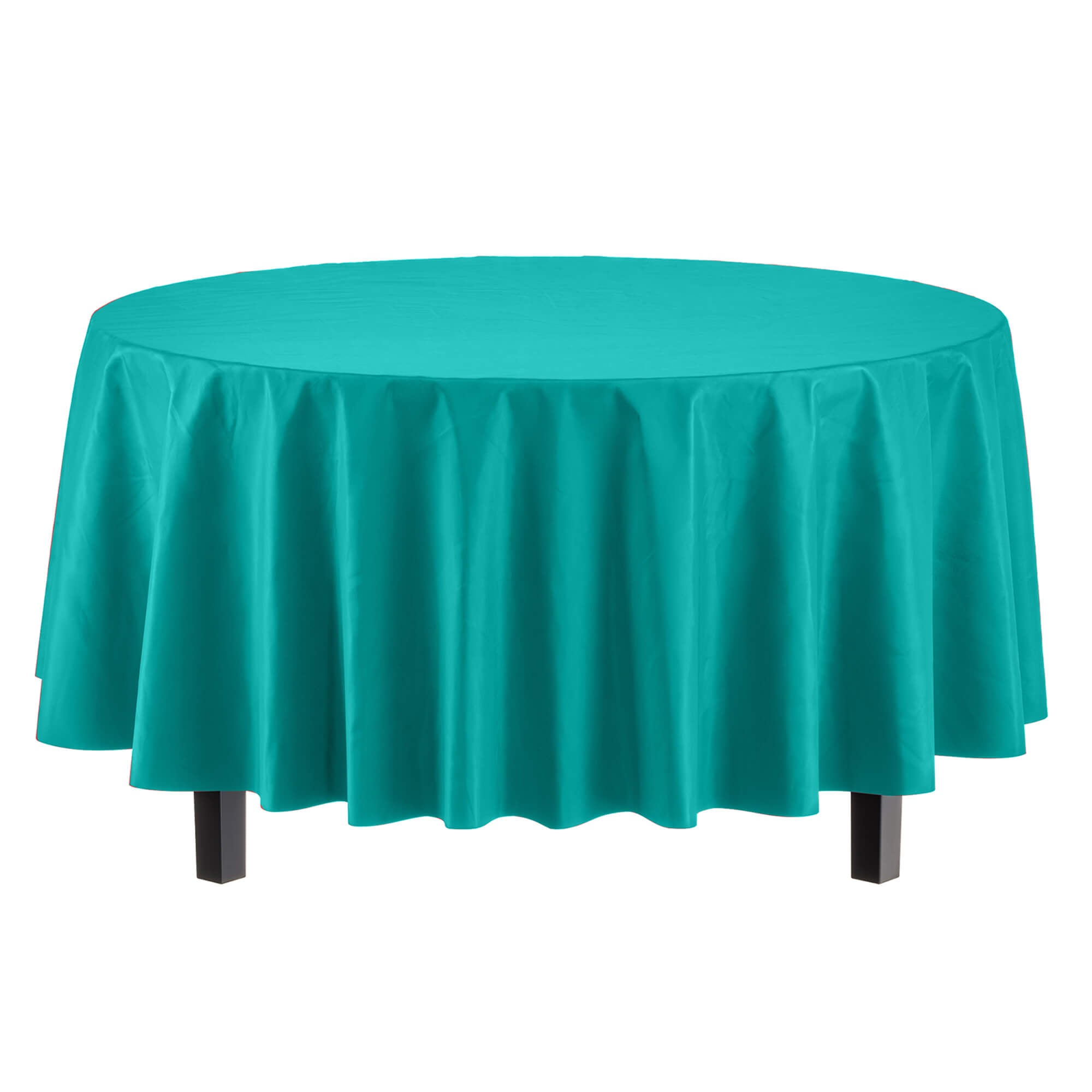 Round Teal Table Covers | 12 Pack