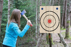 Axe Throwing Board With Axes And Knives