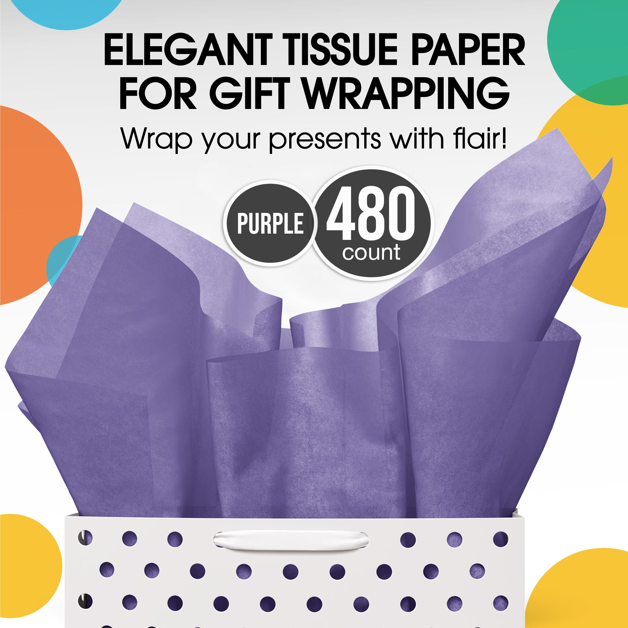 Purple Tissue Paper 15 in. x 20 in. | 480 Sheets