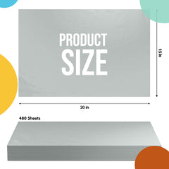 Grey Tissue Paper 15 in. x 20 in. | 480 Sheets