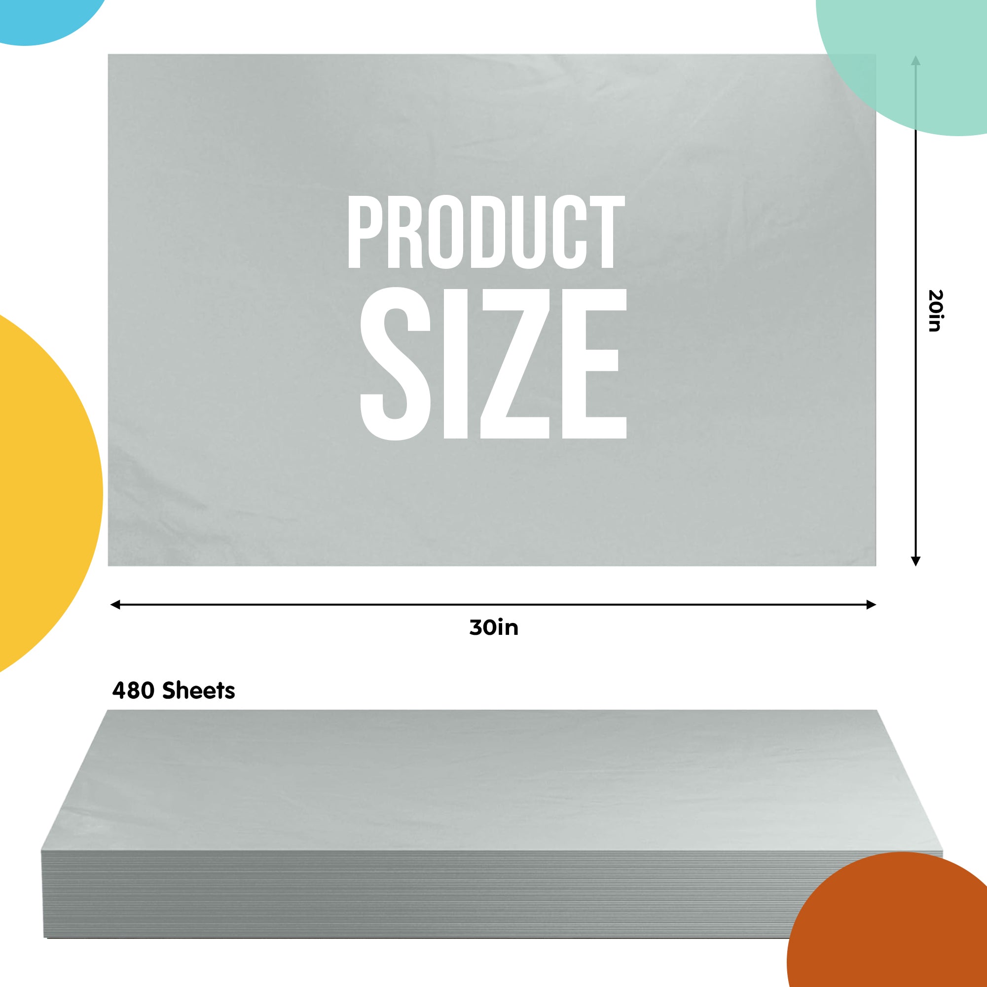 Gray Tissue Paper 20 in. x 30 in. | 480 Sheets