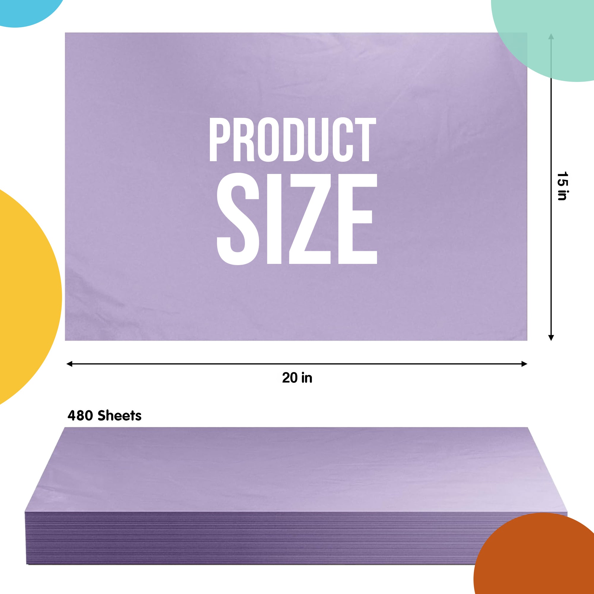 Lavender Tissue Paper 15 in. x 20 in. | 480 Sheets