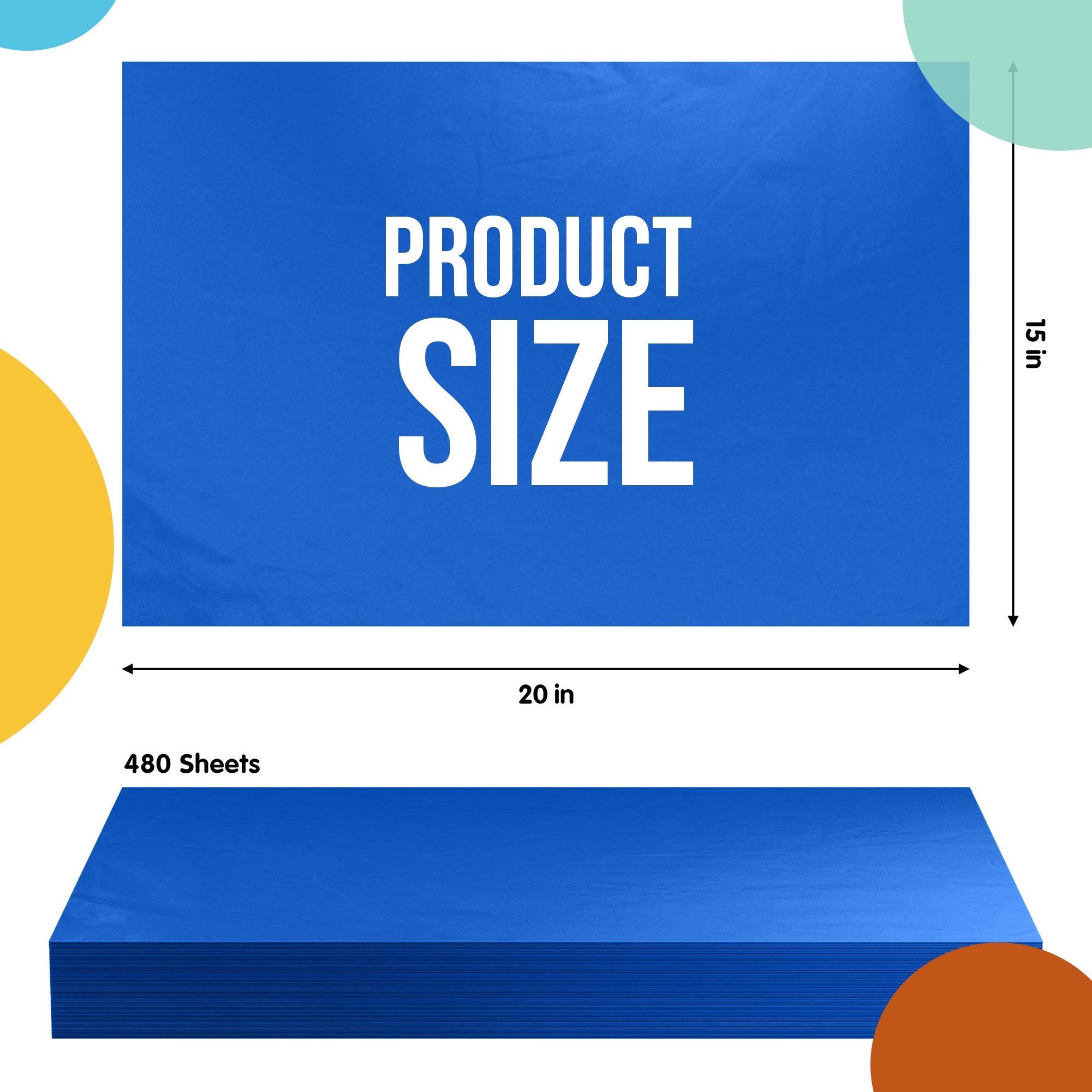 Dark Blue Tissue Paper 15 in. x 20 in. | 480 Sheets