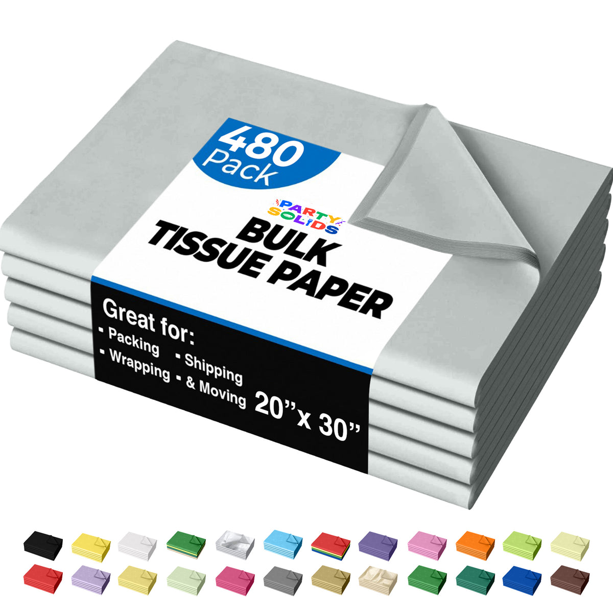 Gray Tissue Paper 20 in. x 30 in. | 480 Sheets