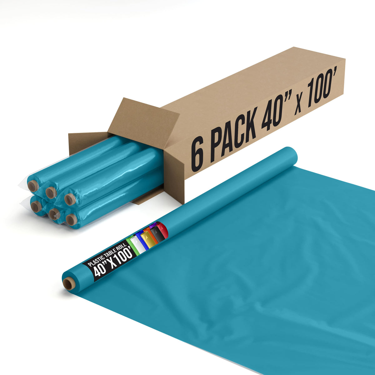 40 In. x 100 Ft. Turquoise Table Roll | Case of 6