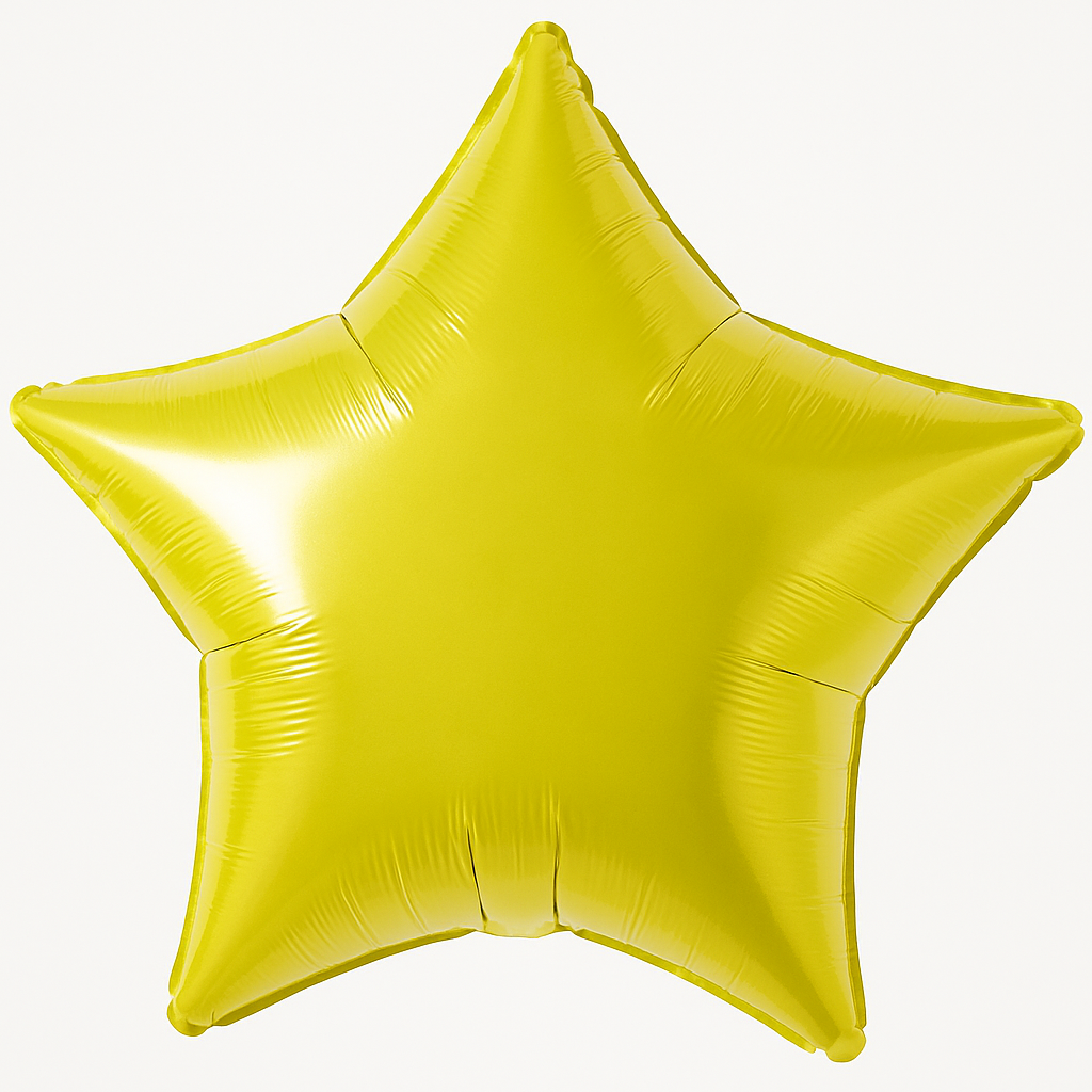 Shimmering Yellow Star Balloon - 19 Inch Metallic Foil