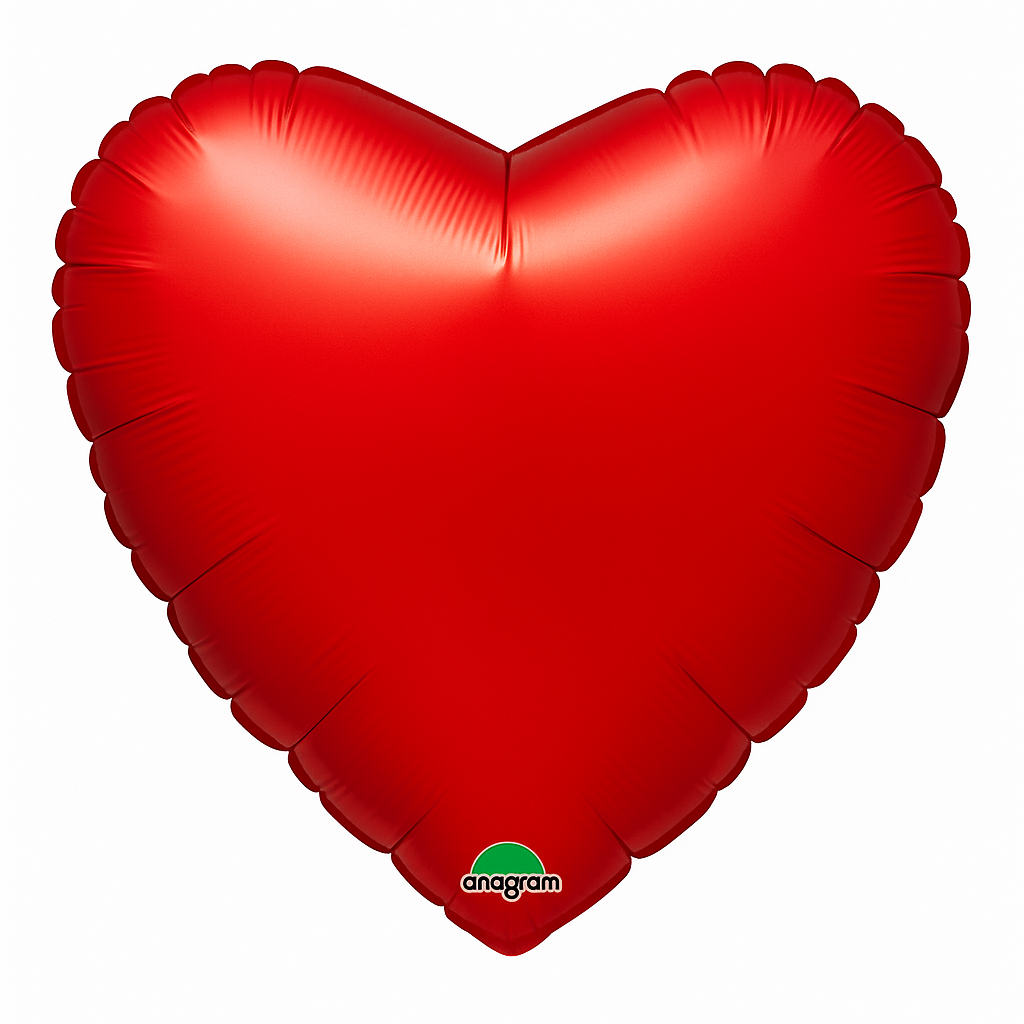 Radiant Red Heart-Shaped Metallic Balloon - 18-Inch