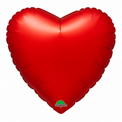 Radiant Red Heart-Shaped Metallic Balloon - 18-Inch