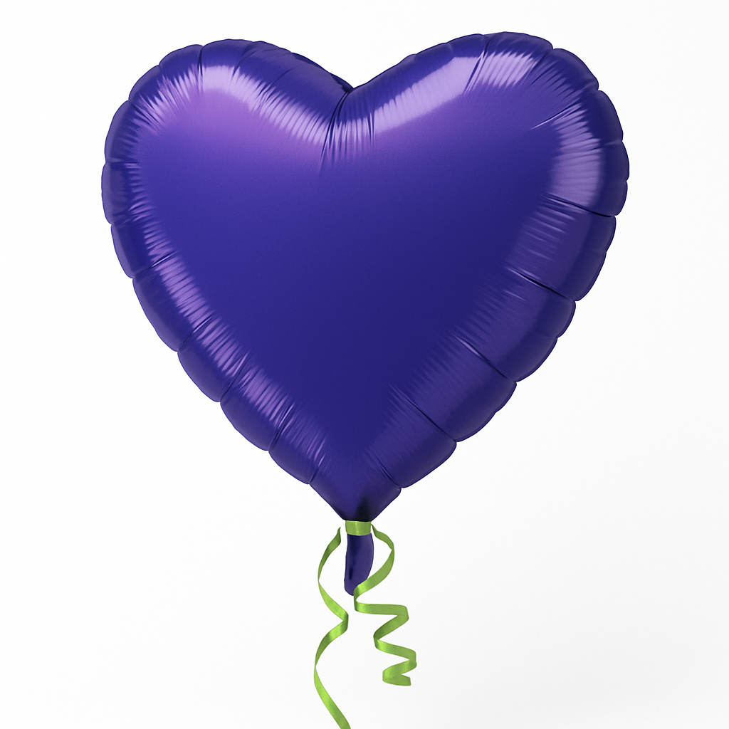 Purple Heart Metallic Foil Balloon - 18 Inch
