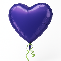 Purple Heart Metallic Foil Balloon - 18 Inch