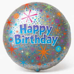 Holographic Celebration Happy Birthday Balloon